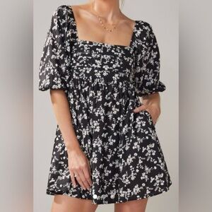Francesca’s Black and White Floral Dress